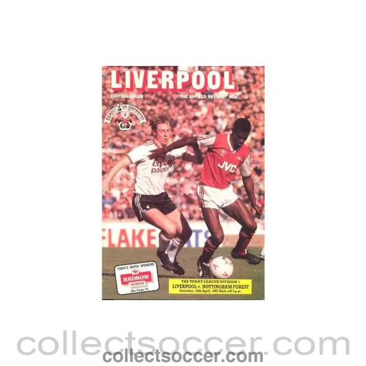 1987 - Liverpool v Nottingham Forest official programme 18/04/1987 - Collect Soccer
