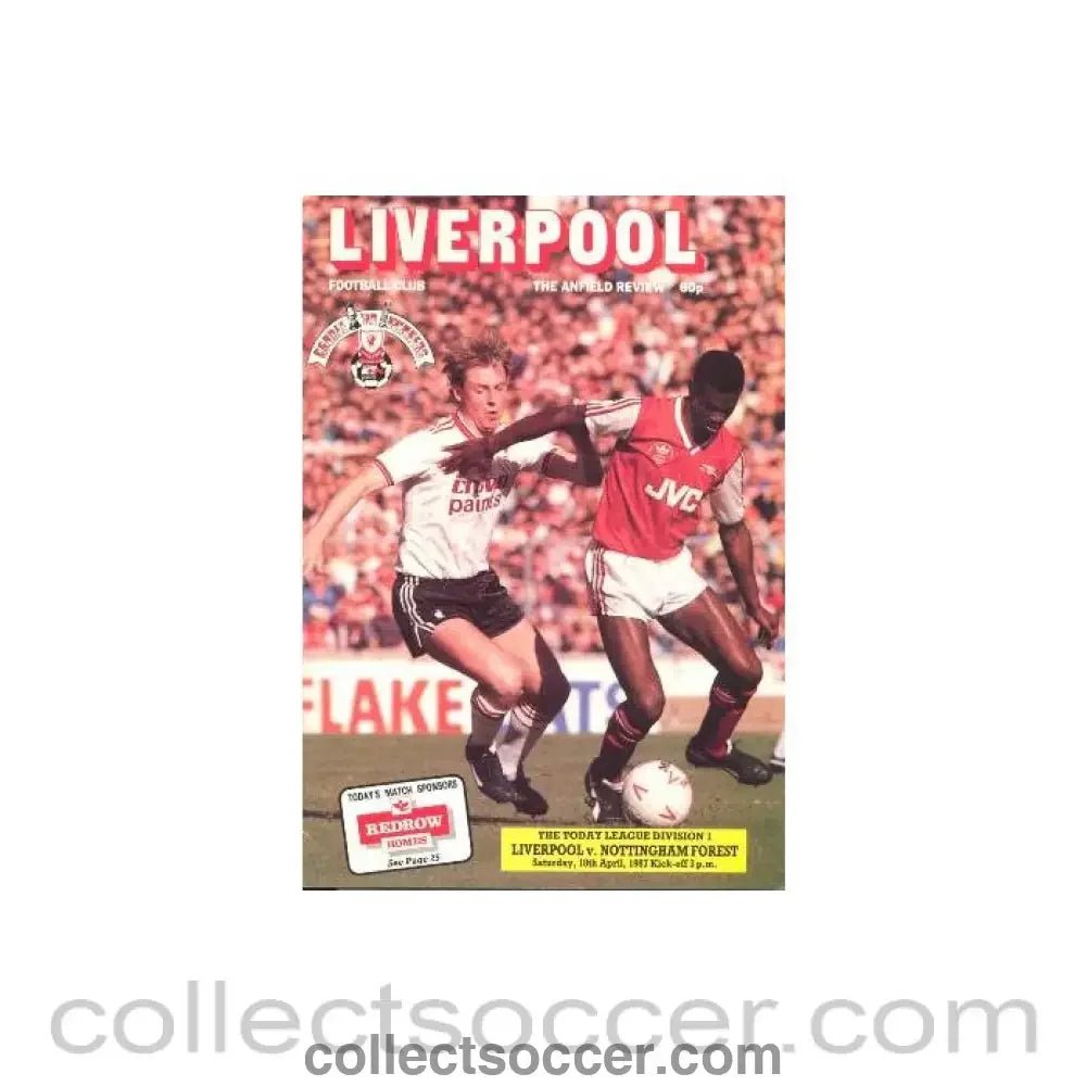 1987 - Liverpool v Nottingham Forest official programme 18/04/1987 - Collect Soccer