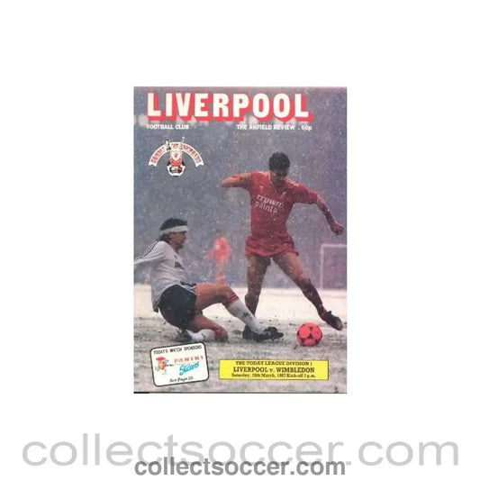 1987 - Liverpool v Wimbledon official programme 28/03/1987 - Collect Soccer