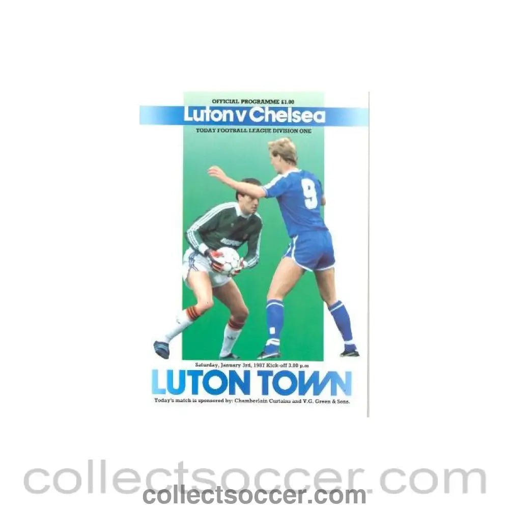 1987 - Luton Town vChelsea official programme 03/01/1987 - Collect Soccer