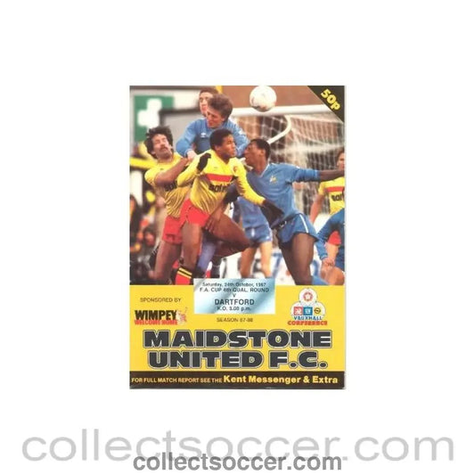 1987 - Maidstone v Dartford official programme 24/10/1987 - Collect Soccer