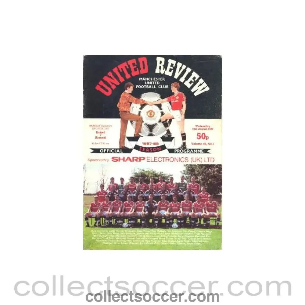 1987 - Manchester United v Arsenal official programme 19/08/1987 - Collect Soccer