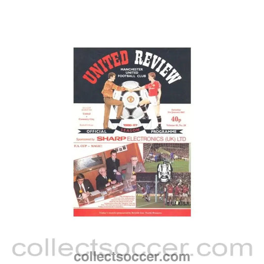 1987 - Manchester United v Coventry City official programme 31/01/1987 - Collect Soccer