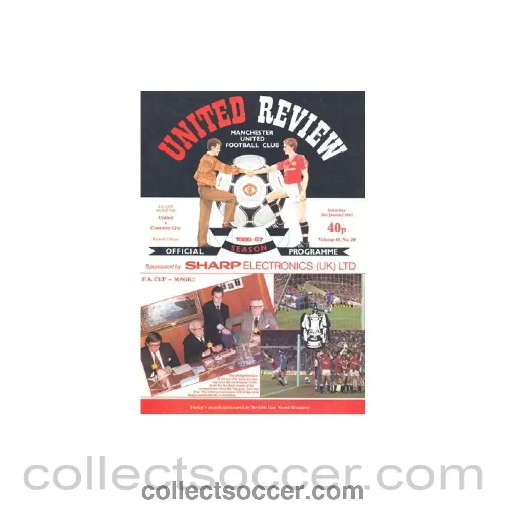 1987 - Manchester United v Coventry City official programme 31/01/1987 - Collect Soccer
