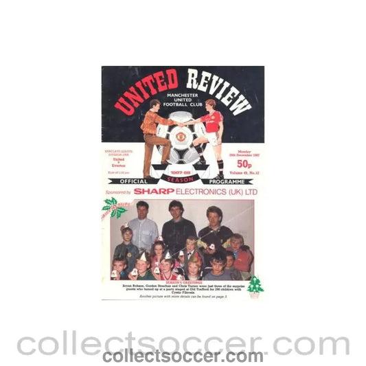 1987 - Manchester United v Everton official programme 28/12/1987 Football League - Collect Soccer