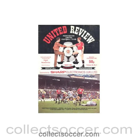 1987 - Manchester United v Norwich City official programme 17/10/1987 Football League - Collect Soccer