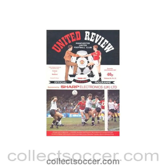 1987 - Manchester United v Watford official programme 14/02/1987 - Collect Soccer