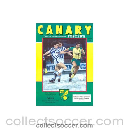 1987 - Norwich City vChelsea official programme 24/01/1987 - Collect Soccer