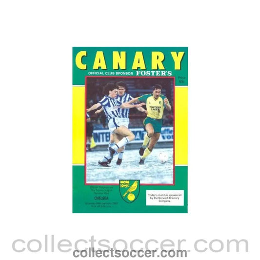1987 - Norwich City vChelsea official programme 24/01/1987 - Collect Soccer