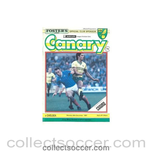 1987 - Norwich City vChelsea official programme 28/12/1987 - Collect Soccer