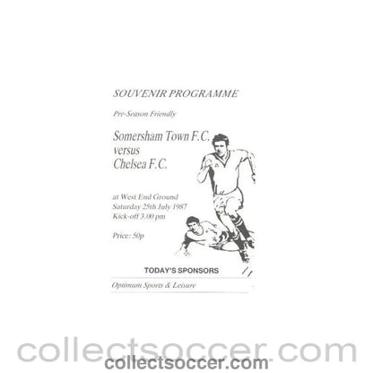 1987 - Somersham Town vChelsea official programme 25/07/1987 - Collect Soccer
