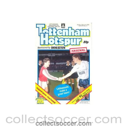 1987 - Tottenham Hotspur v Arsenal official programme 01/03/1987 Littlewoods Cup Semi - Final 2nd Leg - Collect Soccer