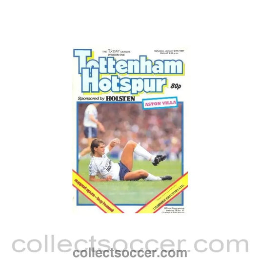1987 - Tottenham Hotspur v Aston Villa official programme 24/01/1987 Football League - Collect Soccer