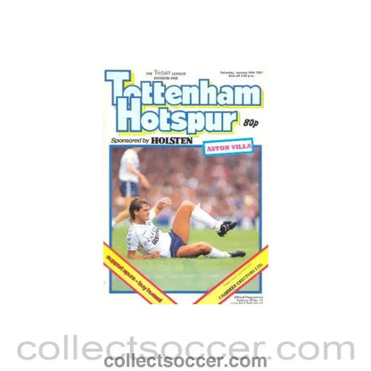 1987 - Tottenham Hotspur v Aston Villa official programme 24/01/1987 Football League - Collect Soccer