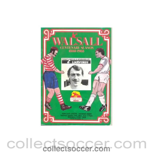 1987 - Walsall v Port Vale official programme 24/10/1987 - Collect Soccer