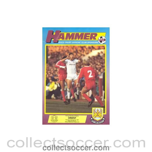 1987 - West Ham United v Leyton Orient official programme 31/01/1987 F.A. Cup - Collect Soccer