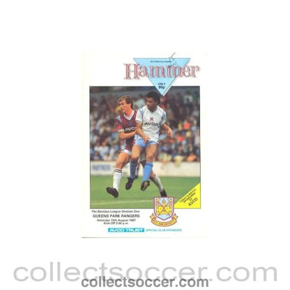 1987 - West Ham United v Queen's Park Rangers official programme 15/08/1987 - Collect Soccer