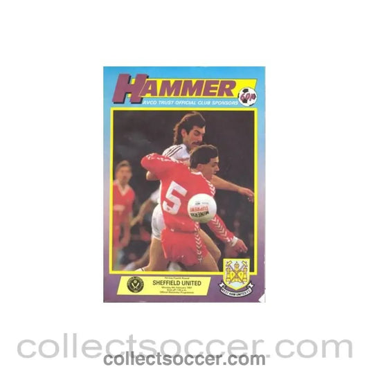 1987 - West Ham United v Sheffield United official programme 09/02/1987 F.A. Cup - Collect Soccer