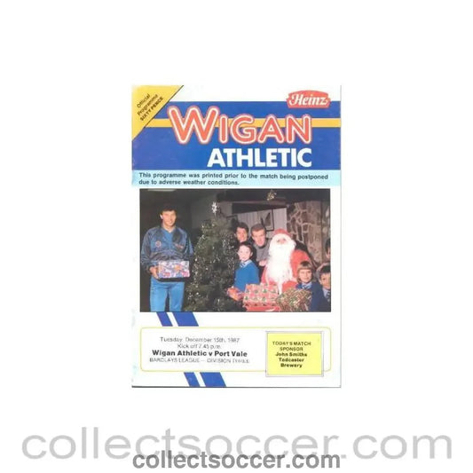 1987 - Wigan Athletic v Port Vale official programme 15/12/1987 - Collect Soccer