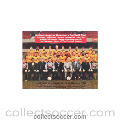 1987 - Wolverhampton Wanderers colour team photograph of 1987-1988 on a magazine page - Collect Soccer