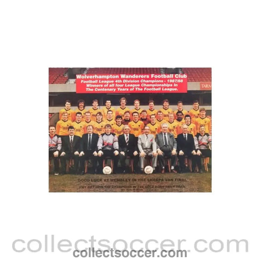 1987 - Wolverhampton Wanderers colour team photograph of 1987-1988 on a magazine page