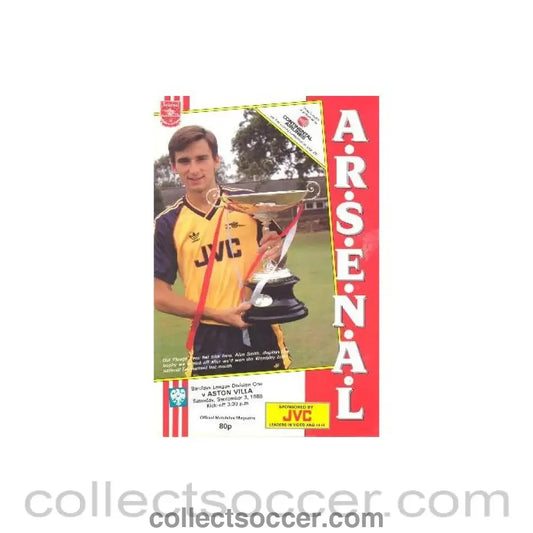1988 - Arsenal v Aston Villa official programme 03/09/1988 League Cup
