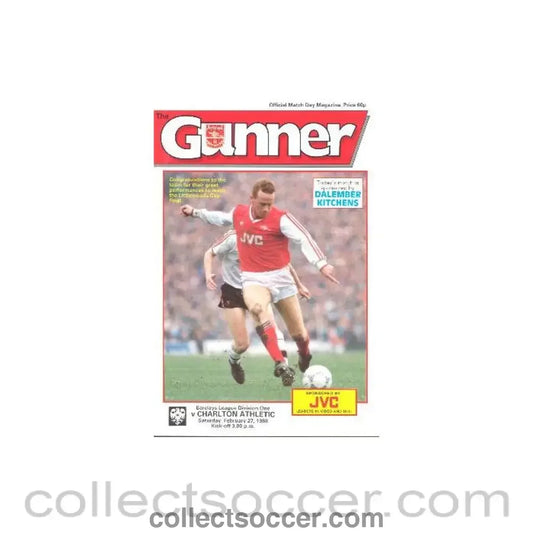 1988 - Arsenal v Charlton Athletic official programme 27/02/1988 League Cup