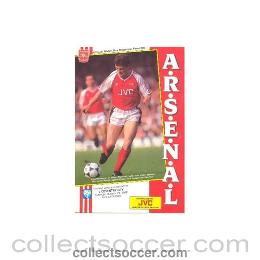 1988 - Arsenal v Coventry City official programme 29/10/1988 League Cup