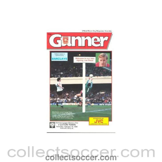 1988 - Arsenal v Luton Town official programme 13/02/1988 League Cup