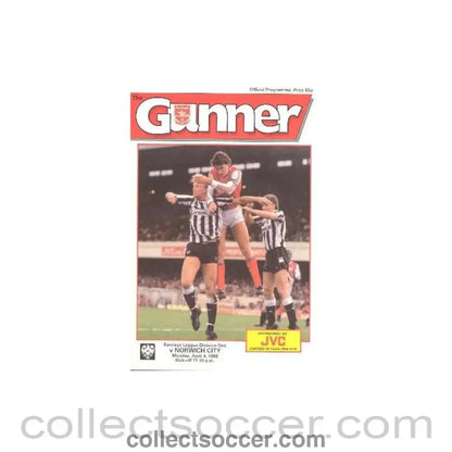 1988 - Arsenal v Norwich City official programme 04/04/1988 League Cup - Collect Soccer