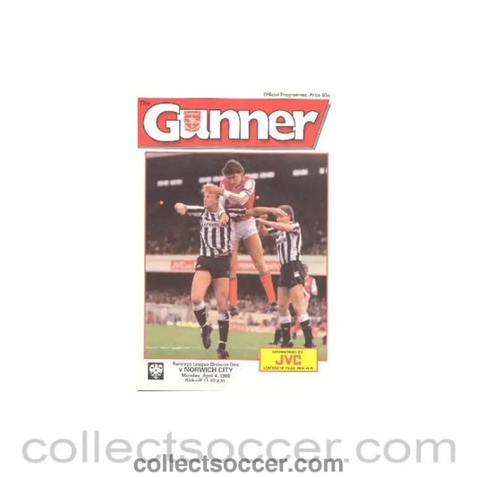 1988 - Arsenal v Norwich City official programme 04/04/1988 League Cup