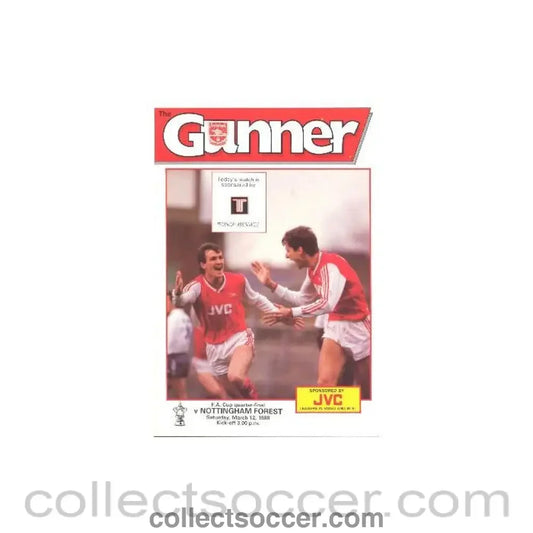 1988 - Arsenal v Nottingham Forest official programme 12/03/1988 F.A. Cup