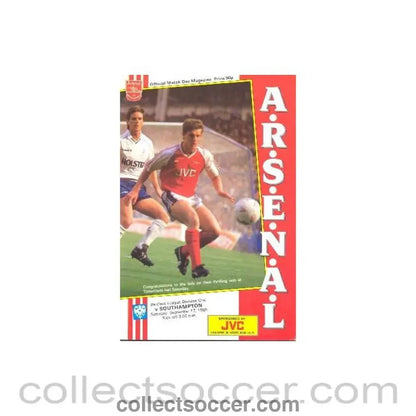 1988 - Arsenal v Southampton official programme 17/09/1988 League Cup - Collect Soccer