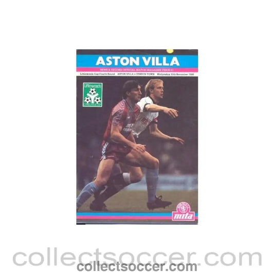1988 - Aston Villa v Ipswich Town official programme 30/11/1988 - Collect Soccer