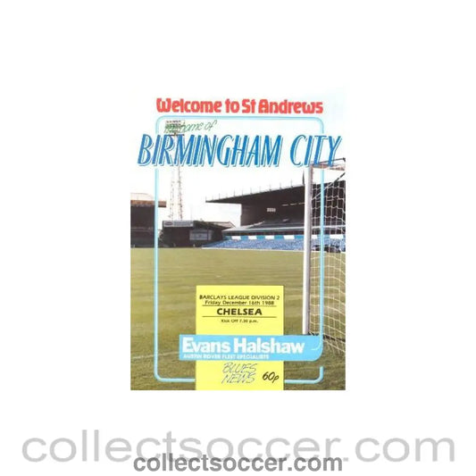 1988 - Birmingham City vChelsea official programme 16/12/1988