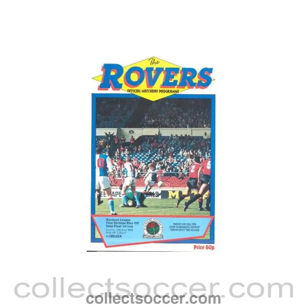 1988 - Blackburn Rovers vChelsea official programme 15/05/1988 - Collect Soccer