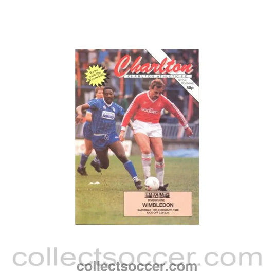 1988 - Charlton Athletic v Wimbledon official programme 13/02/1988 Football League