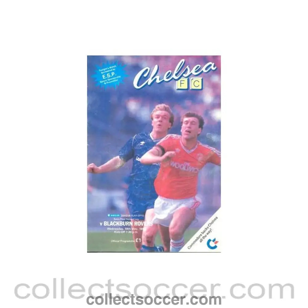 1988 - Chelsea v Blackburn Rovers official programme 18/05/1988