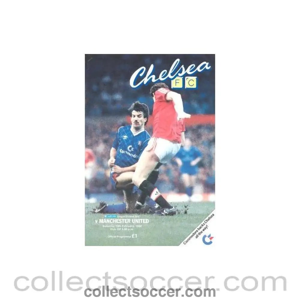 1988 - Chelsea v Manchester United official programme 13/02/1988 - Collect Soccer