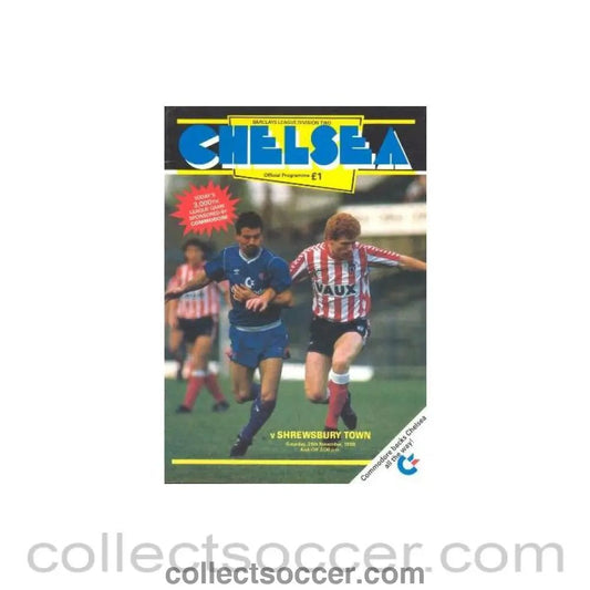 1988 - Chelsea v Shrewsbury Town official programme 26/11/1988 - Collect Soccer