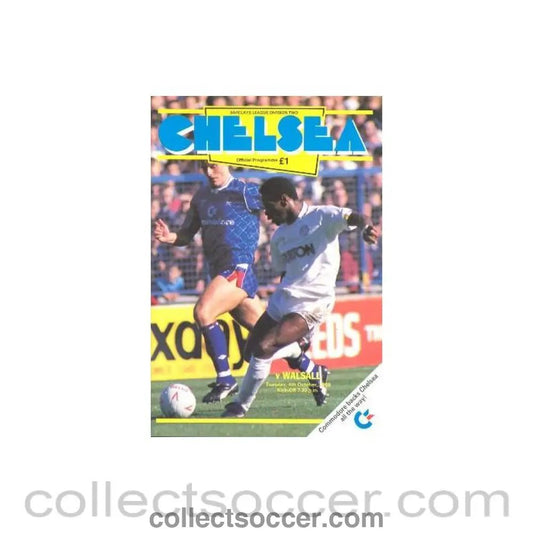 1988 - Chelsea v Walsall official programme 04/10/1988 - Collect Soccer
