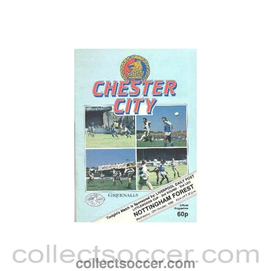 1988 - Chester City v Nottingham Forest official programme 12/10/1988 Littlewoods Cup - Collect Soccer