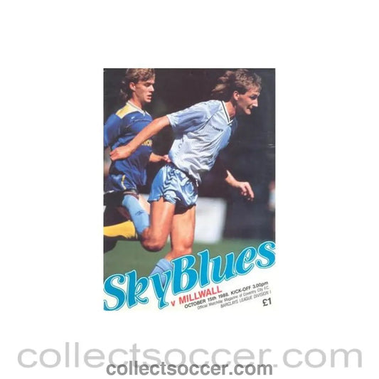 1988 - Coventry City v Millwall official programme 15/10/1988 Football League - Collect Soccer