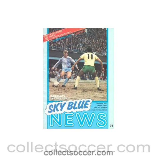 1988 - Coventry City vChelsea official programme 05/03/1988