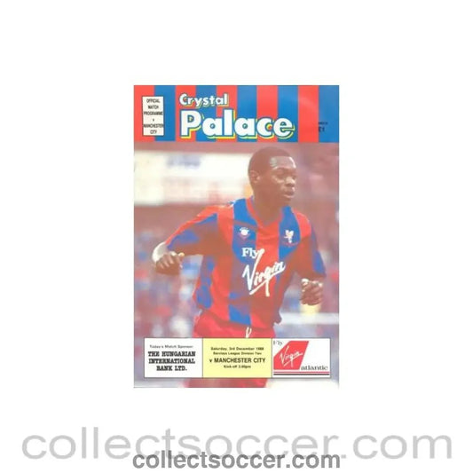 1988 - Crystal Palace v Manchester City official programme 03/12/1988 Football League - Collect Soccer