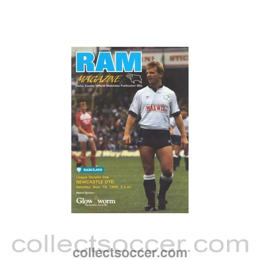 1988 - Derby County v Newcastle United official programme 10/09/1988 Football League - Collect Soccer
