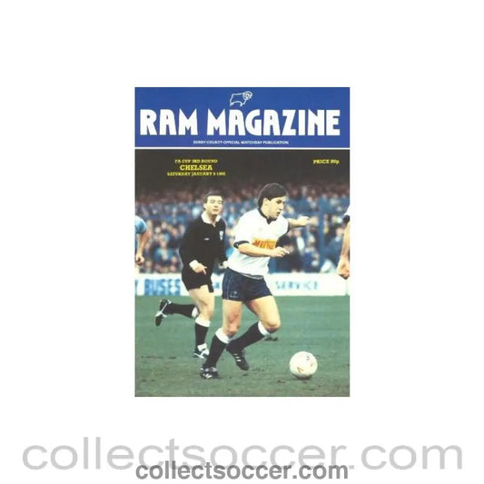 1988 - Derby County vChelsea official programme 09/01/1988 - Collect Soccer