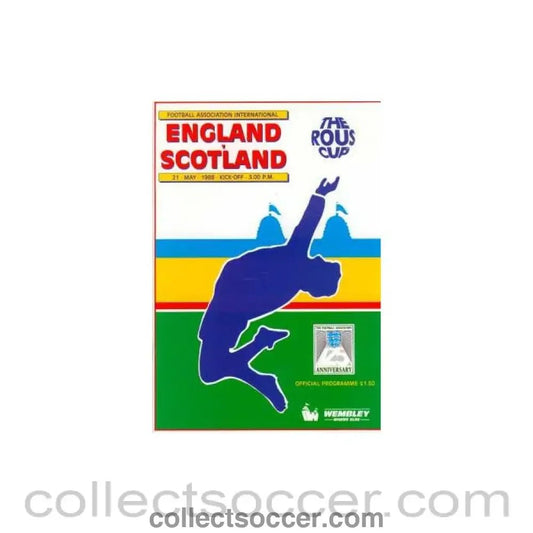 1988 England V Scotland Programme 21/05/1988 - Collect Soccer