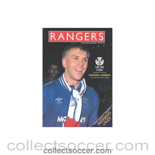 1988 - Glasgow Rangers v Morton official programme 09/01/1988 Fine Fare League Premier Division - Collect Soccer
