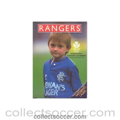 1988 - Glasgow Rangers v St. Mirren official programme 13/02/1988 Fine Fare League - Collect Soccer
